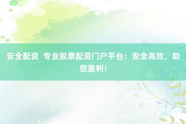 安全配资  专业股票配资门户平台：安全高效，助您盈利！