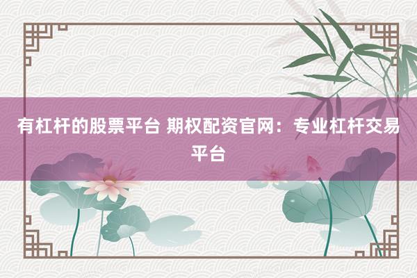 有杠杆的股票平台 期权配资官网：专业杠杆交易平台