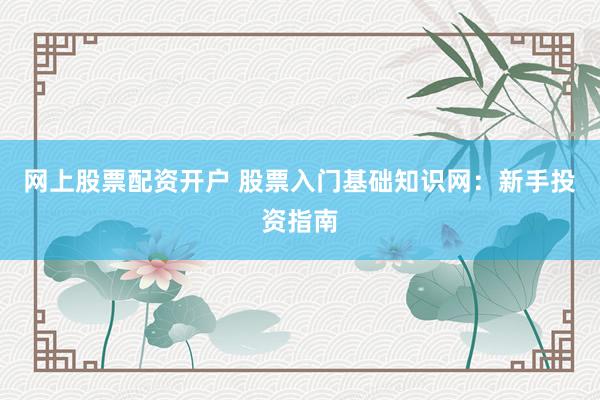 网上股票配资开户 股票入门基础知识网：新手投资指南