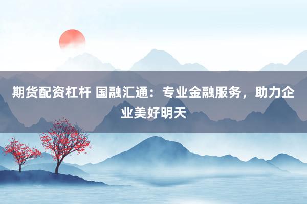 期货配资杠杆 国融汇通：专业金融服务，助力企业美好明天
