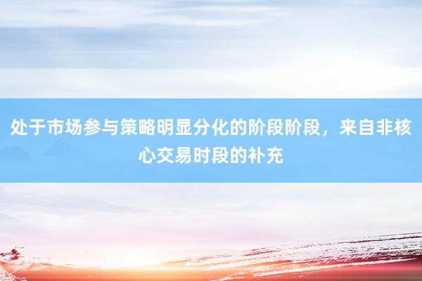 处于市场参与策略明显分化的阶段阶段，来自非核心交易时段的补充