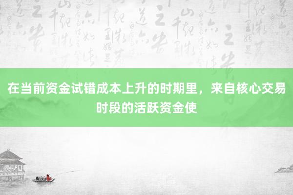 在当前资金试错成本上升的时期里，来自核心交易时段的活跃资金使