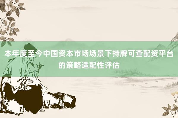 本年度至今中国资本市场场景下持牌可查配资平台的策略适配性评估