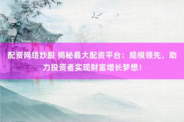 配资网络炒股 揭秘最大配资平台：规模领先，助力投资者实现财富增长梦想！